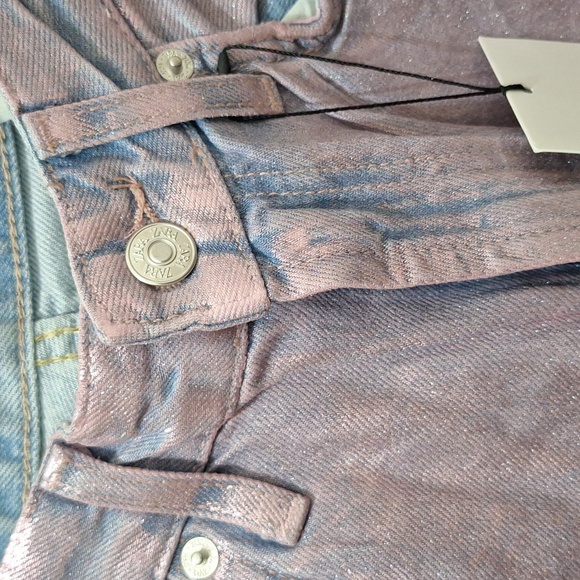 NWT PINK MID WAIST FULL LENGTH TRF FOIL JEANS - Picture 10 of 15